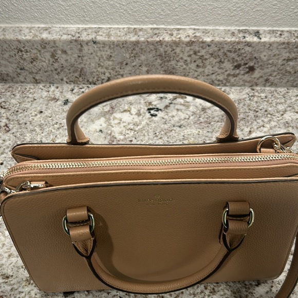 Kate Spade medium triple compartment zip top satchel w/ crossbody strap - Picture 2 of 5